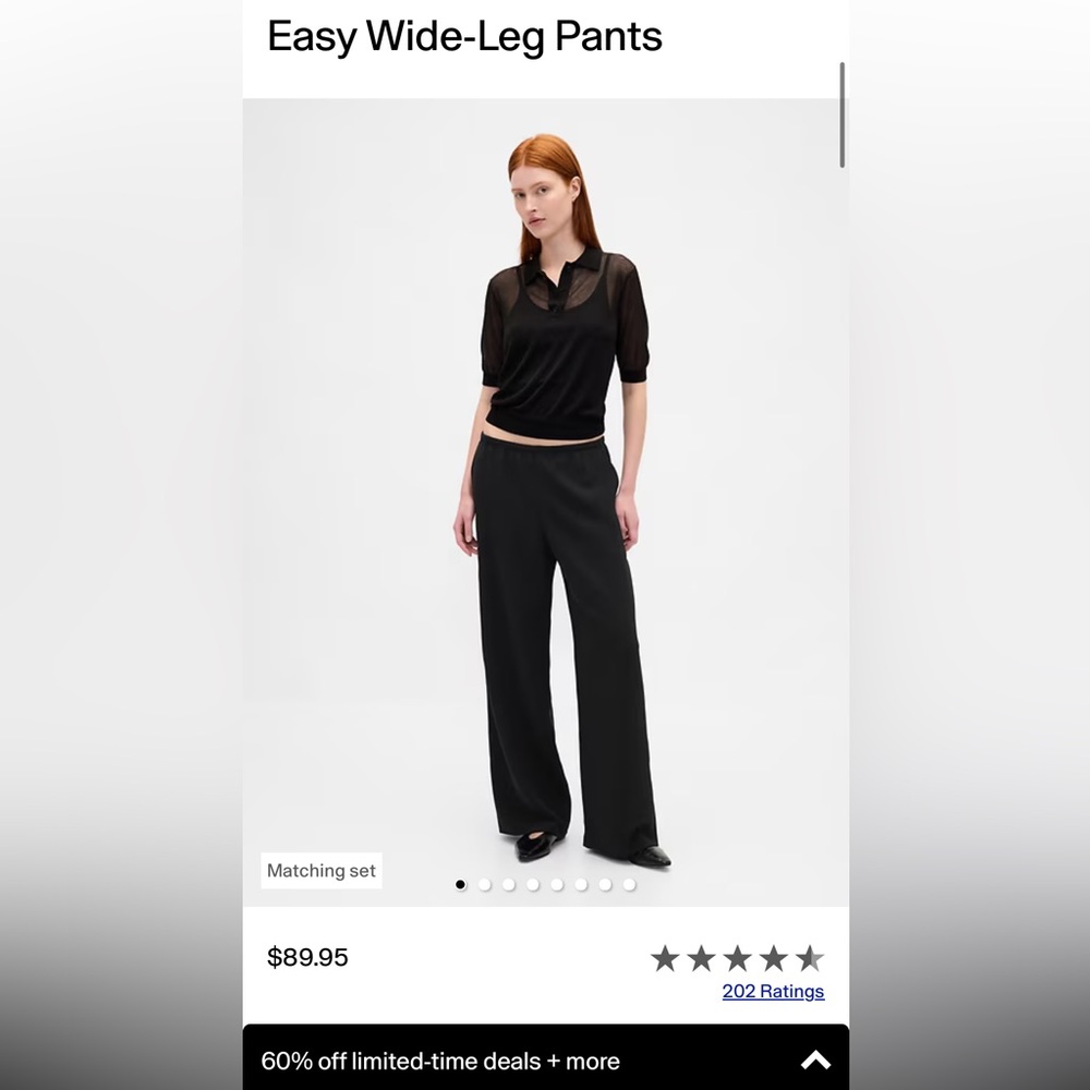 GAP Woman’s Easy Wide Leg Pant Size Medium in Navy